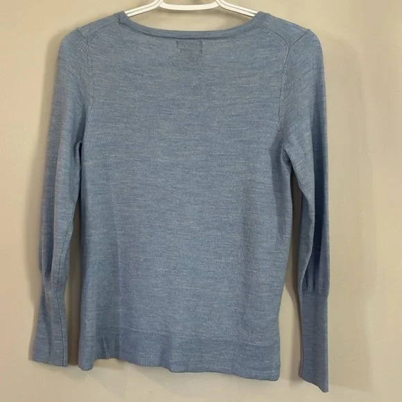 Badgley Mischka 100% Merino wool light blue sweater size medium - Picture 3 of 4